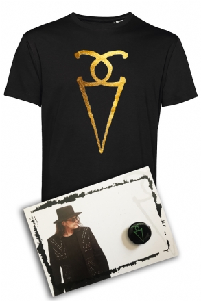 T-shirt Edizione Limitata Logo oro + cartolina e pins