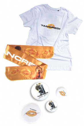 Pack t-shirt bianca + fascetta + pins