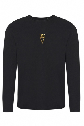 Sweater Ricamato Logo Oro