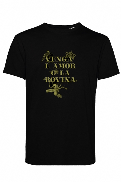 t-shirt nera Venga l'amor - 1